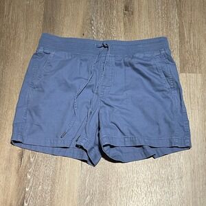 Orvis Women's Medium Blue Drawstring Casual Comfort Shorts Back‎ Pockets EUC